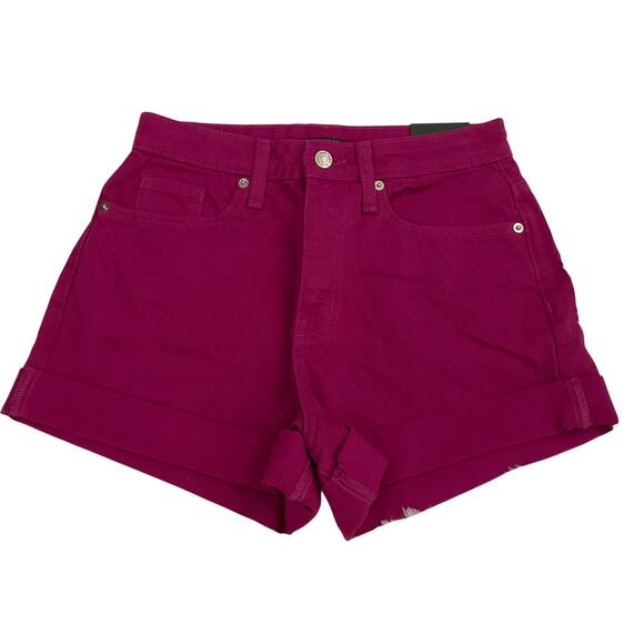 Wild Fable Dark Pink Highest Rise Mom Jean Shorts - Size 2 - NEW - Picture 1 of 10